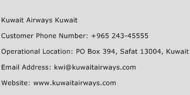kuwait airlines contact number.